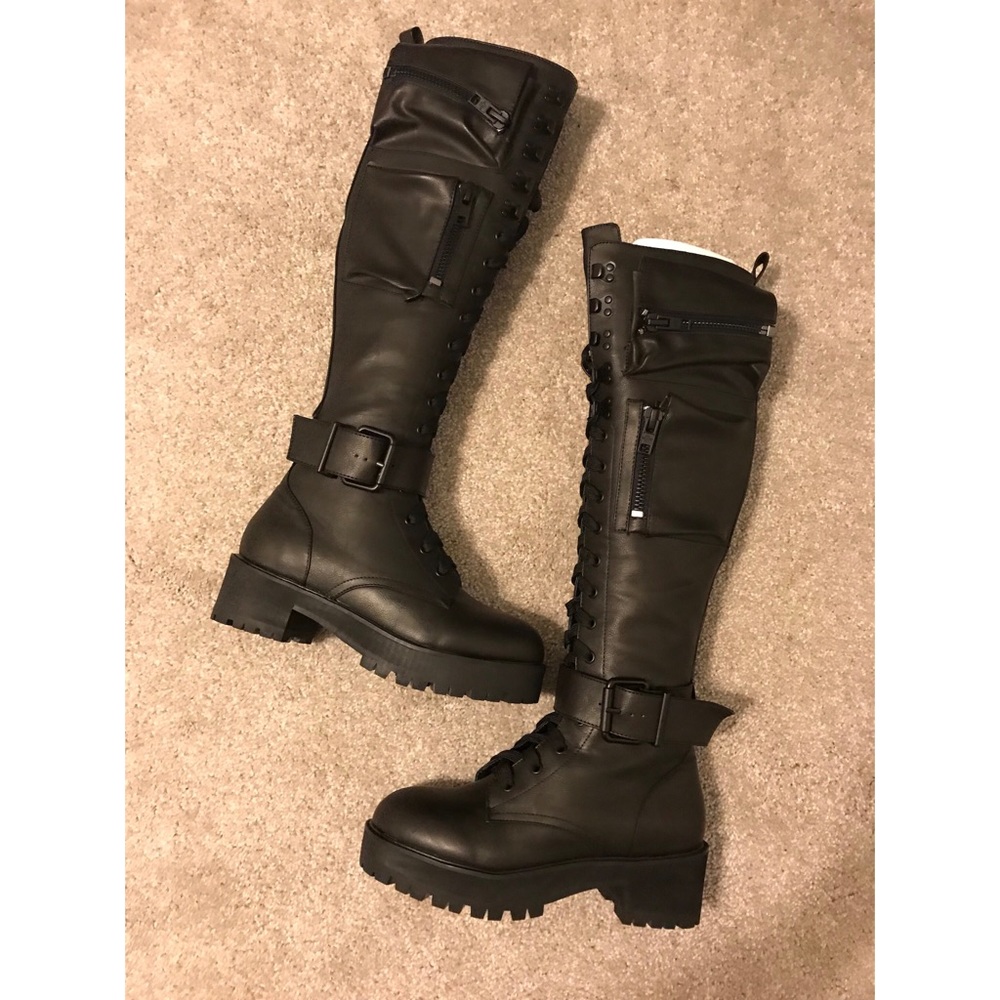 Current Mood Obsidian Pocket Combat Boots